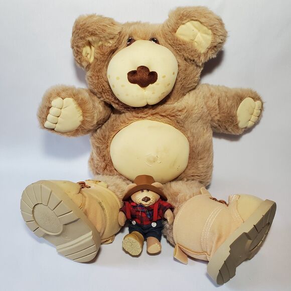 Furskin Teddy Bear Farrel Vintage 1980 Xavier Roberts Flocked Animal Figurine - Picture 6 of 6